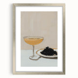 Textured abstract art print in muted earth tones, framed in silver, suitable for bedroom decor.