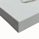 Large black and white landscape art painting on stretched canvas, depicting a serene mountain scene.