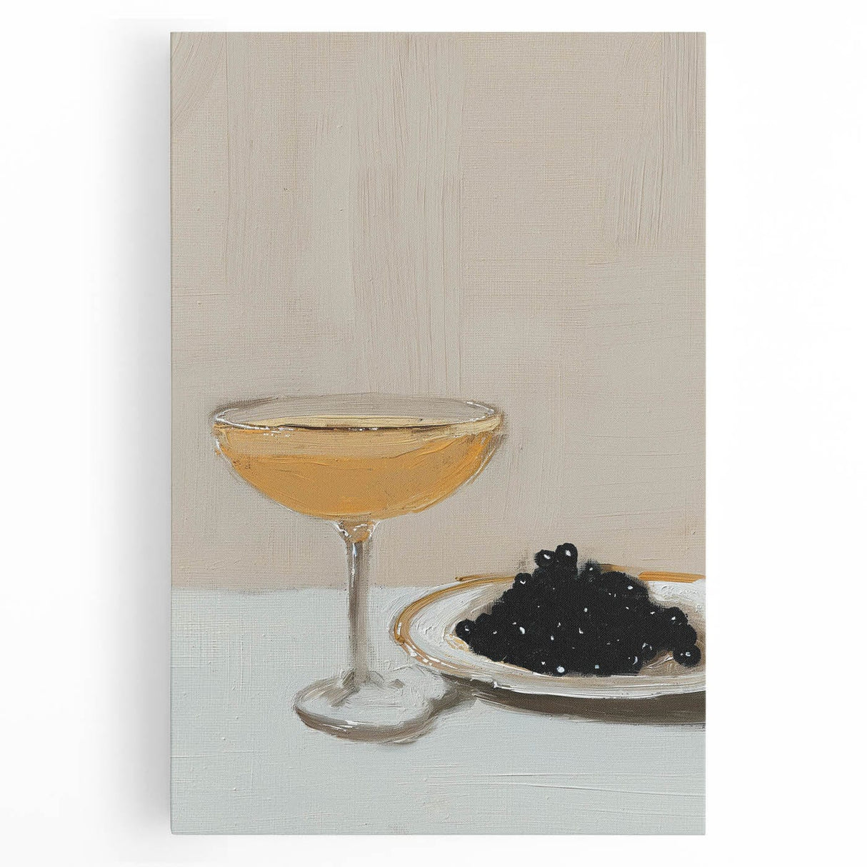 Large black and white stretched canvas featuring assorted kitchen utensils, ideal for kitchen wall art.