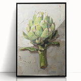 Large abstract wall art featuring assorted fruits in vibrant colors on a black acrylic frame, ideal for modern kitchen decor.