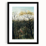 Romantic Forest Scene Wall Art - Enchanting Rendezvous in Nature Decor