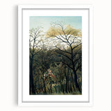Romantic Forest Scene Wall Art - Enchanting Rendezvous in Nature Decor