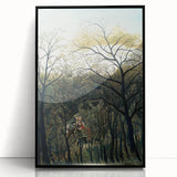 Romantic Forest Scene Wall Art - Enchanting Rendezvous in Nature Decor