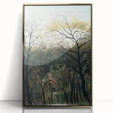 Romantic Forest Scene Wall Art - Enchanting Rendezvous in Nature Decor
