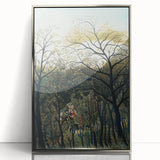 Romantic Forest Scene Wall Art - Enchanting Rendezvous in Nature Decor