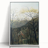 Romantic Forest Scene Wall Art - Enchanting Rendezvous in Nature Decor
