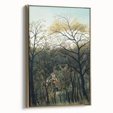Romantic Forest Scene Wall Art - Enchanting Rendezvous in Nature Decor