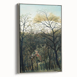 Romantic Forest Scene Wall Art - Enchanting Rendezvous in Nature Decor