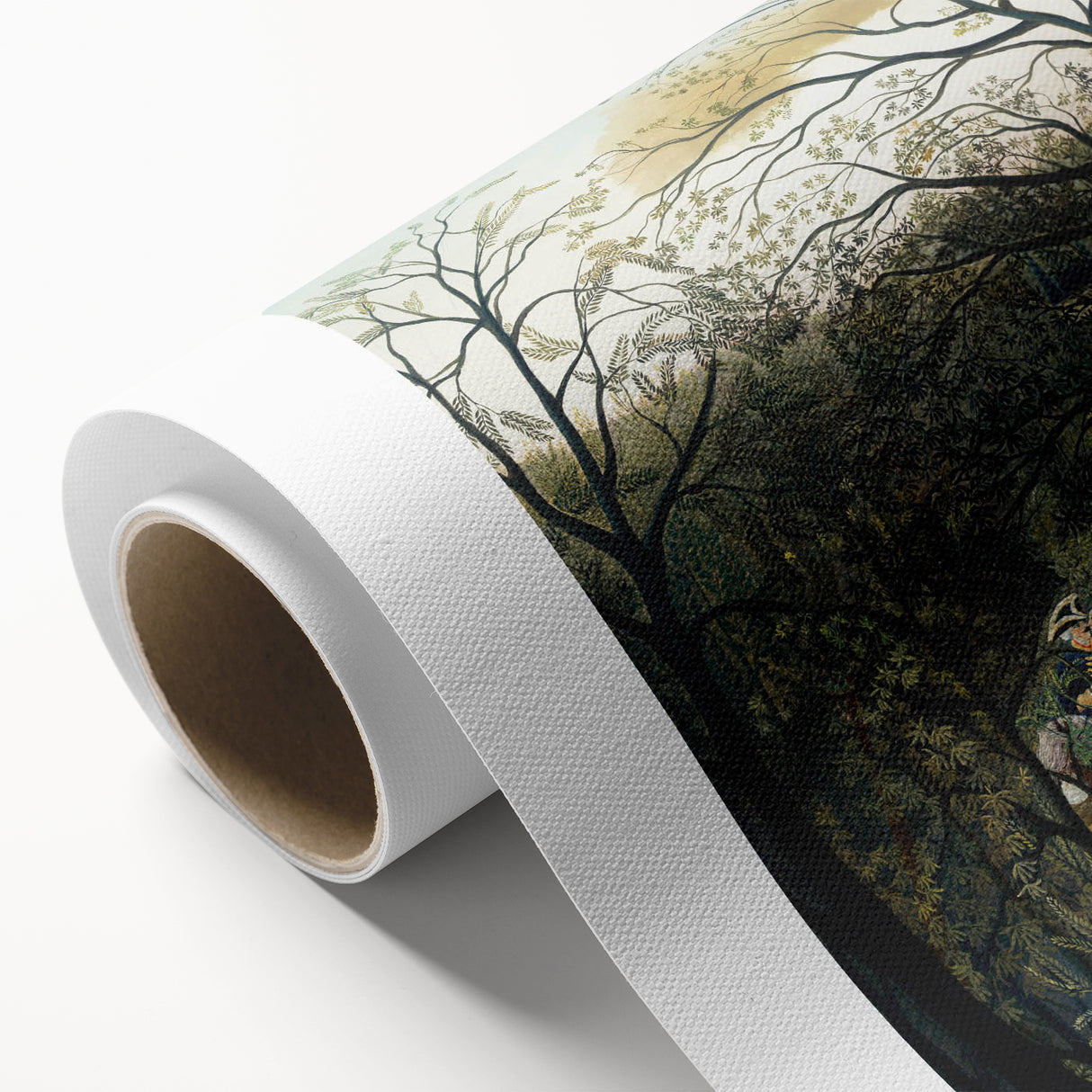Romantic Forest Scene Wall Art - Enchanting Rendezvous in Nature Decor