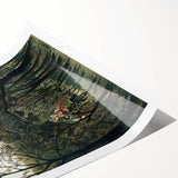 Romantic Forest Scene Wall Art - Enchanting Rendezvous in Nature Decor