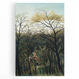 Romantic Forest Scene Wall Art - Enchanting Rendezvous in Nature Decor