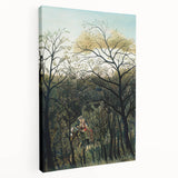 Romantic Forest Scene Wall Art - Enchanting Rendezvous in Nature Decor