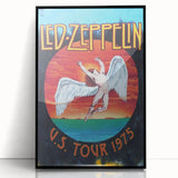 Led Zeppelin U.S. Tour 1975 Poster | Retro Music Wall Art