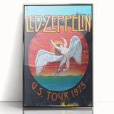 Led Zeppelin U.S. Tour 1975 Poster | Retro Music Wall Art