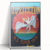 Led Zeppelin U.S. Tour 1975 Poster | Retro Music Wall Art
