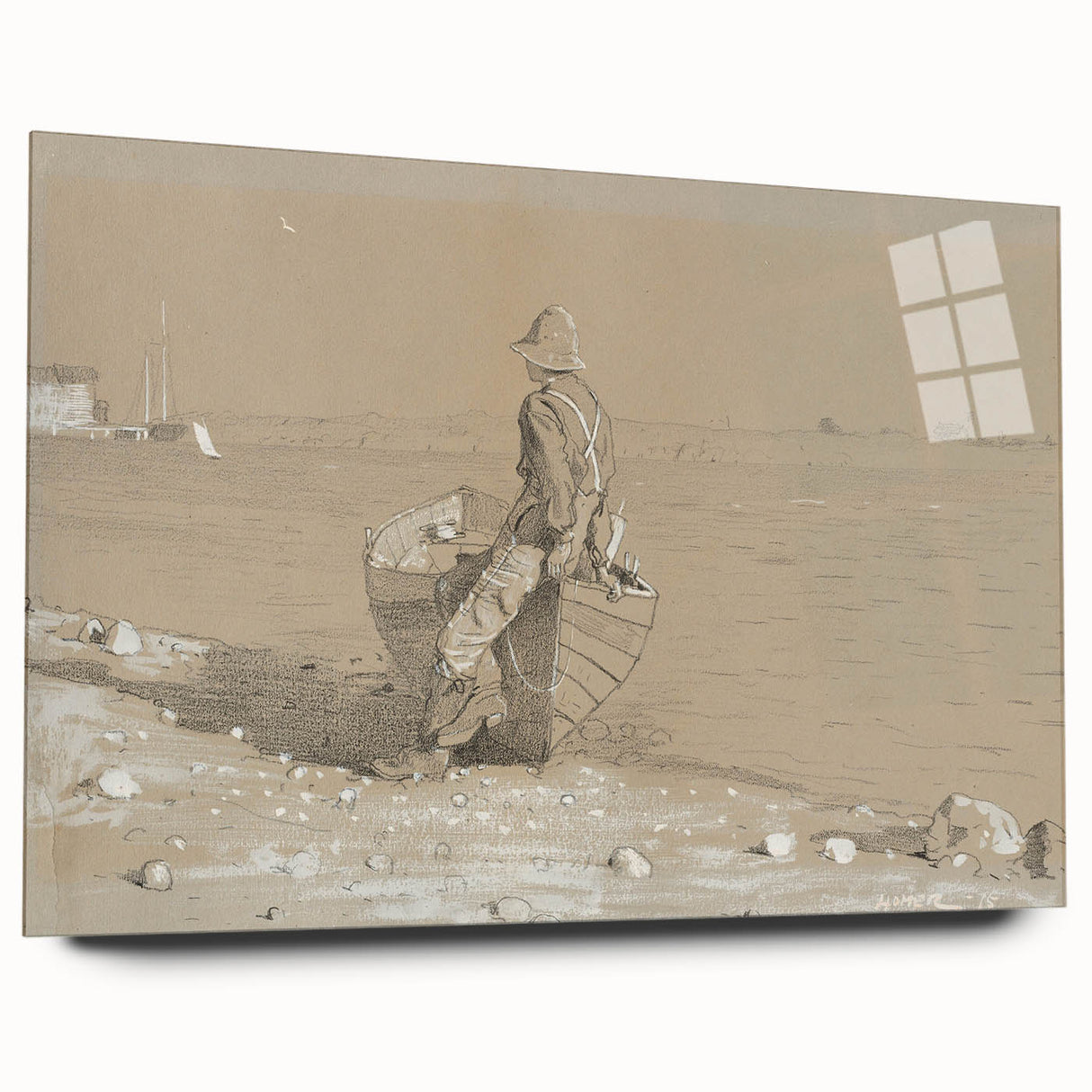 Realism Art Print - Looking Out by Winslow Homer, Nautical Scene