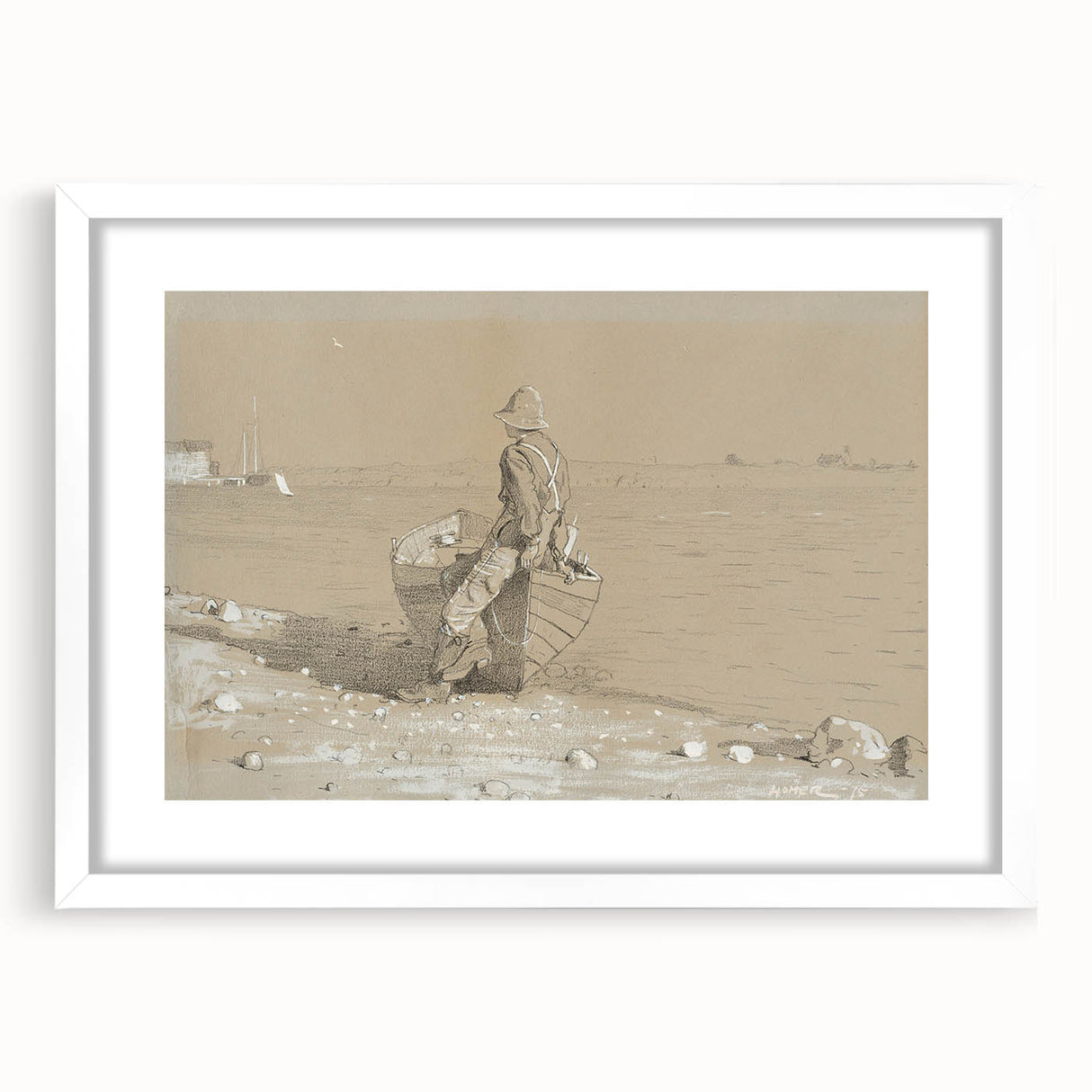 Realism Art Print - Looking Out by Winslow Homer, Nautical Scene
