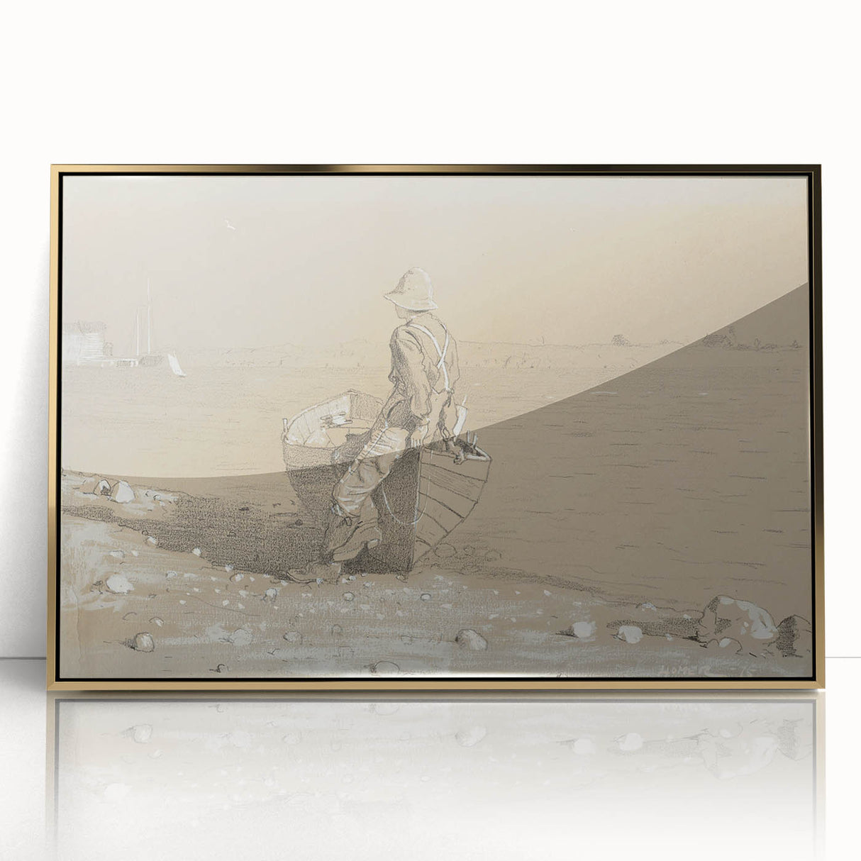 Realism Art Print - Looking Out by Winslow Homer, Nautical Scene