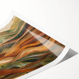 Extra large rolled print featuring line art flowers in muted autumn shades, ideal for large living room wall art.