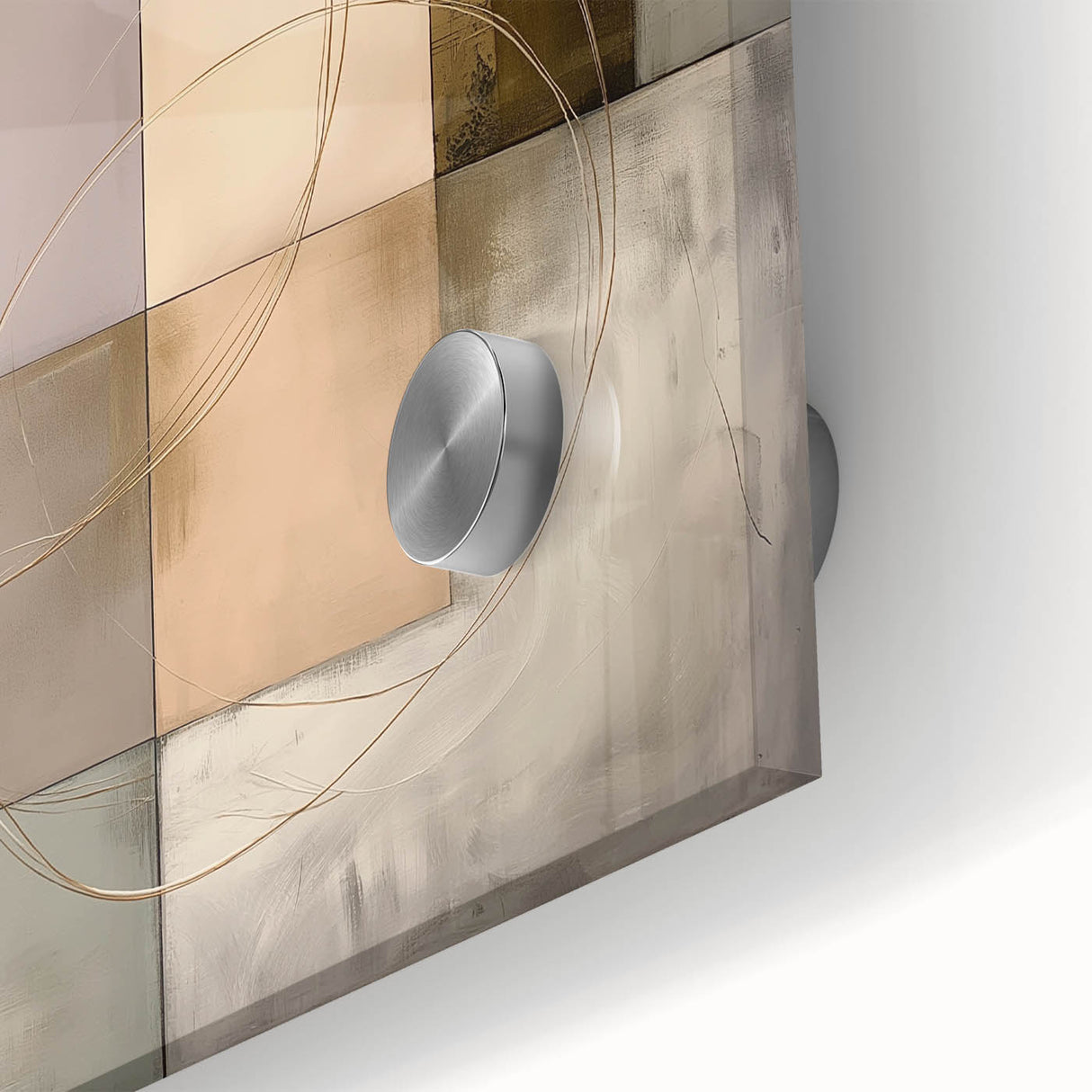 Elegant Geometric Wall Art – Gold & Green Modern Canvas Print