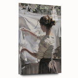 Abstract figurative acrylic artwork displayed from the side, featuring vibrant colors and dynamic shapes on glass, suitable for modern decor or gallery settings.