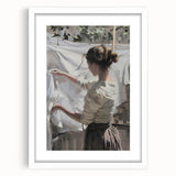 Abstract figurative frame with a white mat, showcasing an artistic design that blends modern and classic styles, ideal for contemporary home decor.