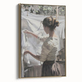 Framed abstract figurative canvas art in gold tones, showcasing a modern design with intricate details, perfect for contemporary home decor.