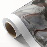 Abstract figurative art on rolled canvas, showcasing vibrant colors and dynamic shapes, ideal for modern home decor, packaged securely in a protective tube.