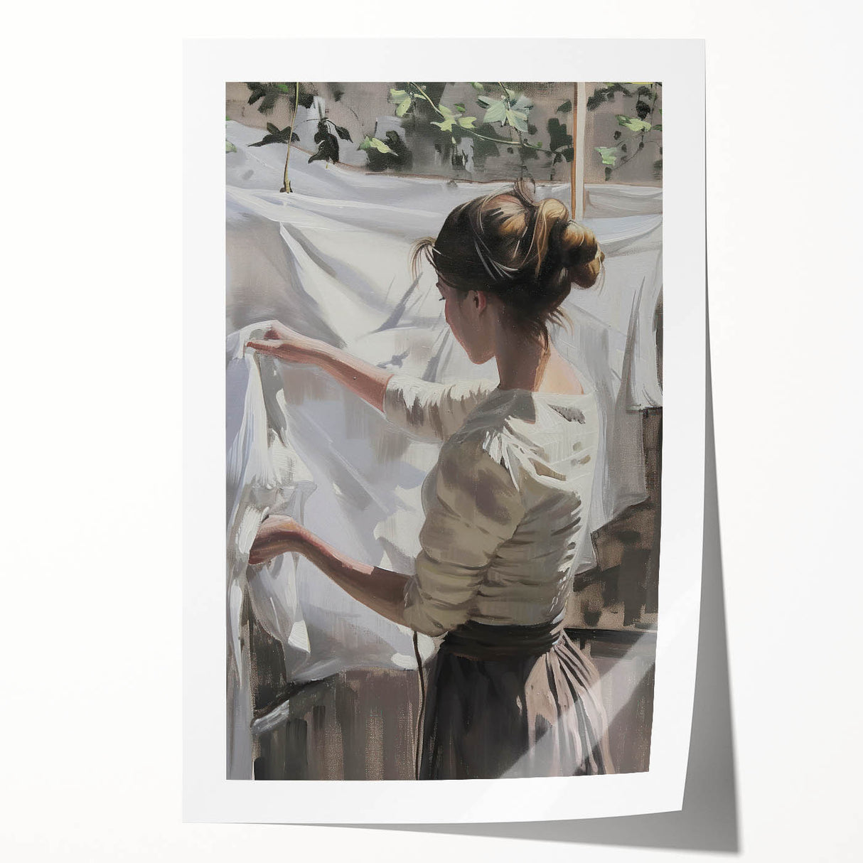 Abstract figurative rolled print showcasing vibrant colors and fluid shapes, perfect for modern home decor. Packaged securely in a protective cardboard tube.