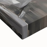 Close-up of an abstract figurative stretched canvas art piece showcasing vibrant colors and intricate textures, perfect for modern home decor accents.