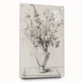 Abstract floral acrylic print showcasing vibrant colors and intricate designs, displayed from the side with decorative pins, perfect for enhancing modern decor.