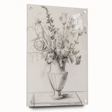 Abstract floral acrylic print showcasing vibrant colors and intricate designs, displayed from the side with decorative pins, perfect for enhancing modern decor.