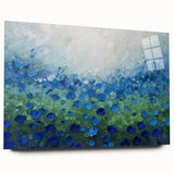 Abstract floral acrylic glass artwork showcasing vibrant colors and intricate designs, displayed in a side view to highlight its depth and texture. This modern piece adds a touch of elegance to any room, perfect for contemporary decor enthusiasts.