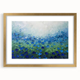 Abstract floral frame with a gold mat, showcasing vibrant colors and intricate designs, perfect for enhancing home decor and adding elegance to any room.