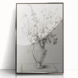 Framed acrylic artwork showcasing abstract floral designs in soft pastel colors, set against a sleek silver frame, perfect for modern home decor.