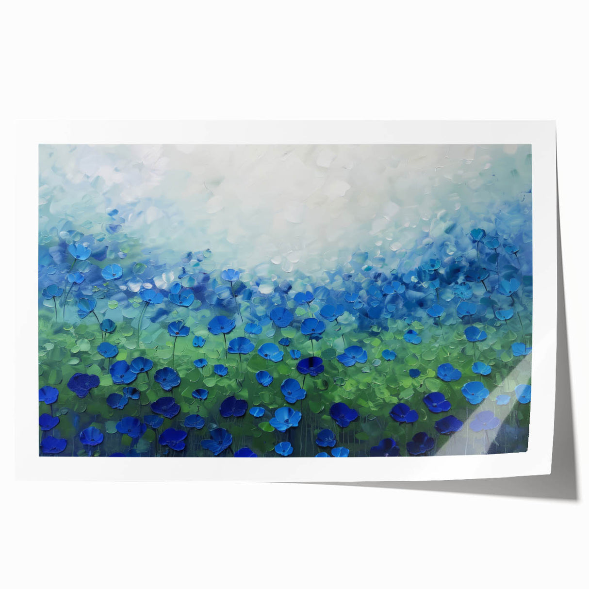 Abstract floral rolled print featuring vibrant colors and intricate designs, perfect for home decor or artistic displays, packaged securely in a protective tube.