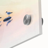 Abstract landscape artwork in vibrant colors, showcasing a close-up view of acrylic glass textures with hints of blue, green, and gold, perfect for modern home decor.