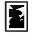 Abstract minimalist wall art framed in black, showcasing a sleek design with a white mat, ideal for modern decor and artistic spaces. Perfect for enhancing home aesthetics.