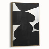 Framed minimalist wall art featuring an abstract design with gold accents, showcased in a sleek frame, ideal for modern home decor and stylish interiors.