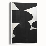 Framed abstract minimalist wall art in white, showcasing clean lines and subtle textures, perfect for modern home decor. Side view highlights its sleek design.