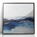 Modern Abstract Wall Art – Navy and Gray Geometric Canvas