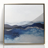 Modern Abstract Wall Art – Navy and Gray Geometric Canvas