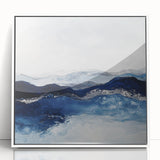 Modern Abstract Wall Art – Navy and Gray Geometric Canvas
