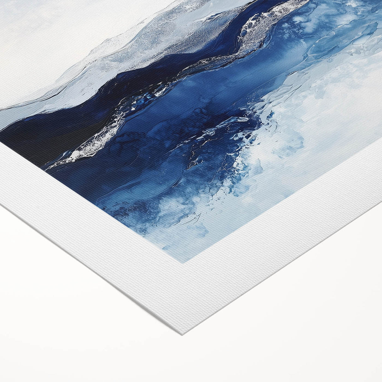 Modern Abstract Wall Art – Navy and Gray Geometric Canvas