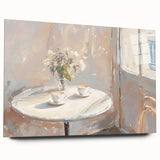 Large abstract wall art on acrylic glass featuring swirling blue and green hues, suitable for bedroom or dining room decor.