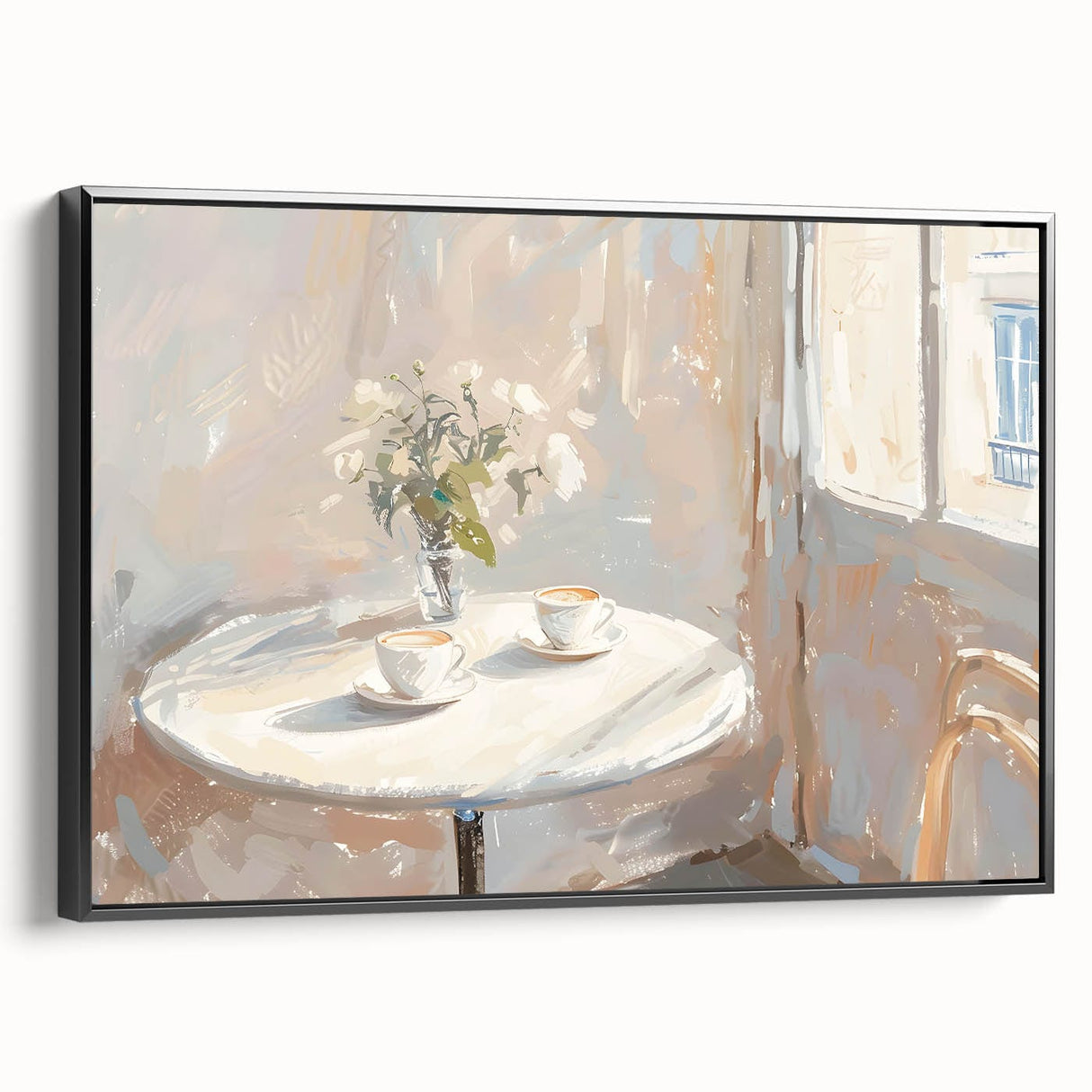 Black and white vintage poster art of a landscape on framed canvas, ideal for bedroom wall decor.