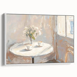 Vintage poster art of colorful food and drinks on framed canvas, ideal for extra large living room wall.