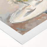 Art deco poster featuring a stylized cocktail glass in bold black and gold tones on rolled canvas.