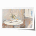 Rolled print of floral art with soft pink and green tones, suitable for dining room or bathroom decor.