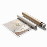 Extra large rolled print featuring vibrant floral art, ideal for classy bathroom or large living room decor.